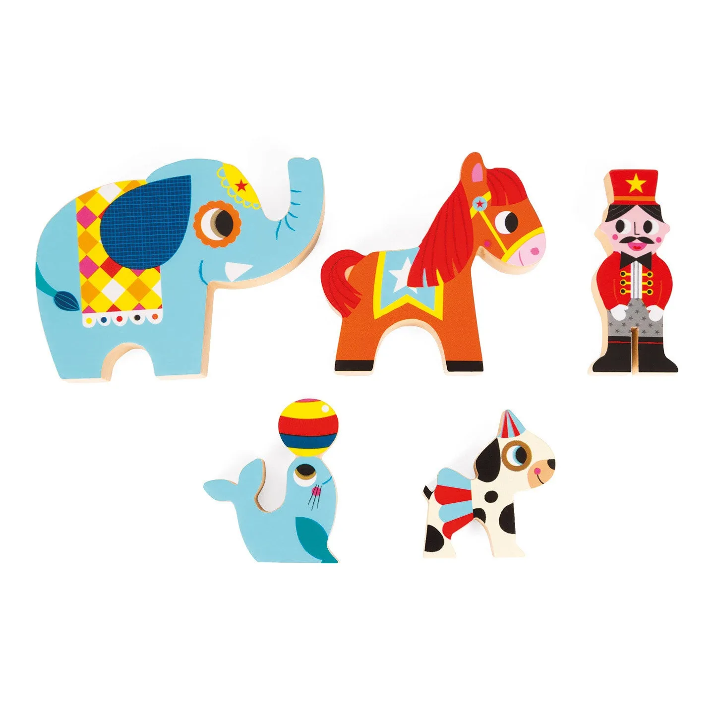 Janod MultiKub Circus Stacker with Figures