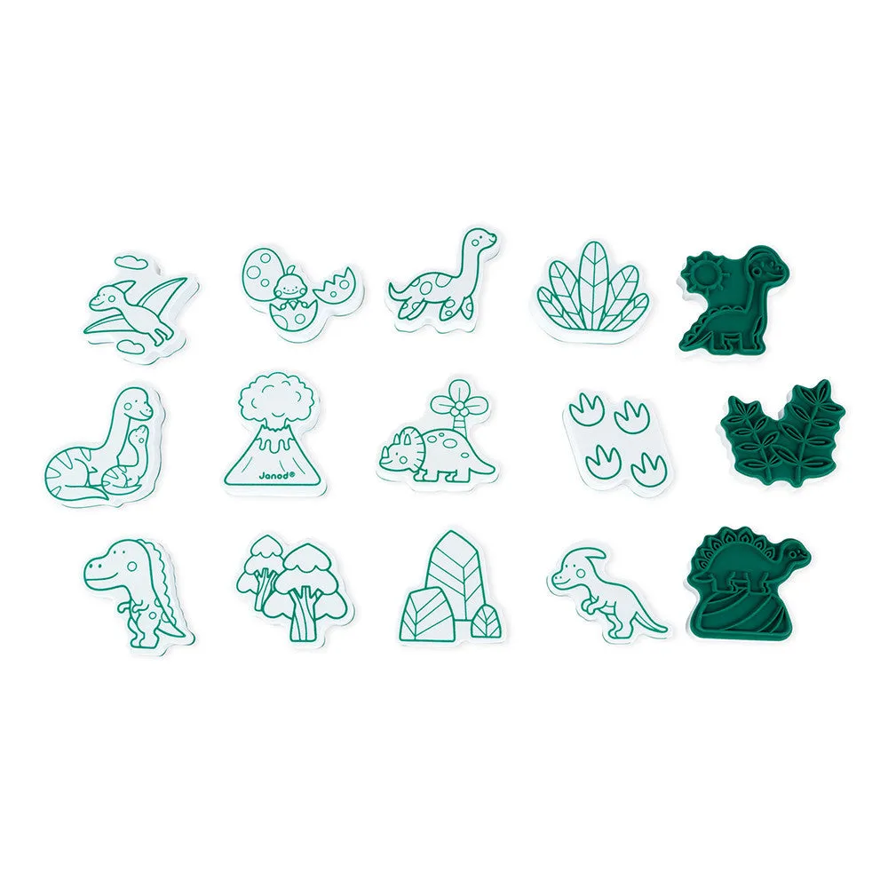 Janod Set of 15 Stampinoo Dino Stamps
