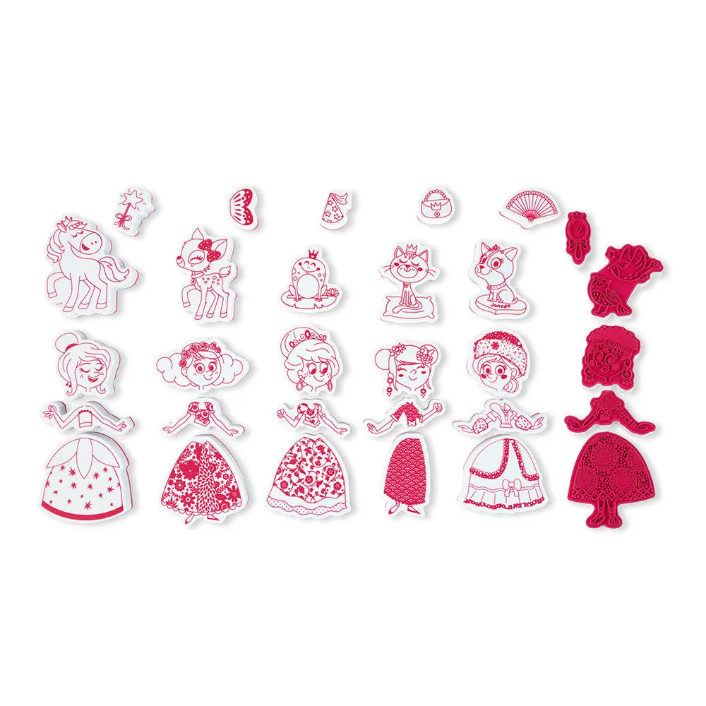 Janod Set of 30 Stampinoo Ladies Stamps