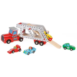 Janod Story 4 Cars Transporter Lorry