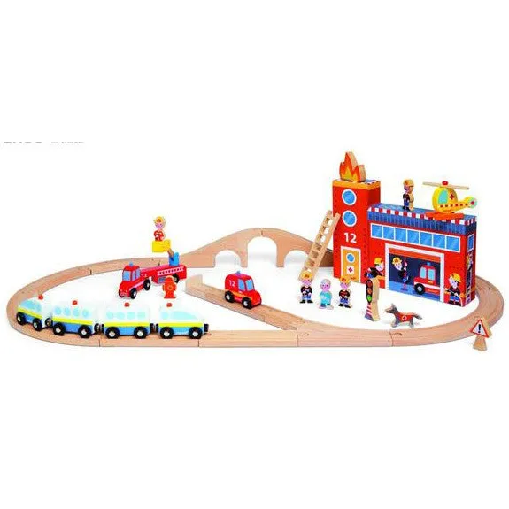 Janod Story Box Express Firefighters Train Set