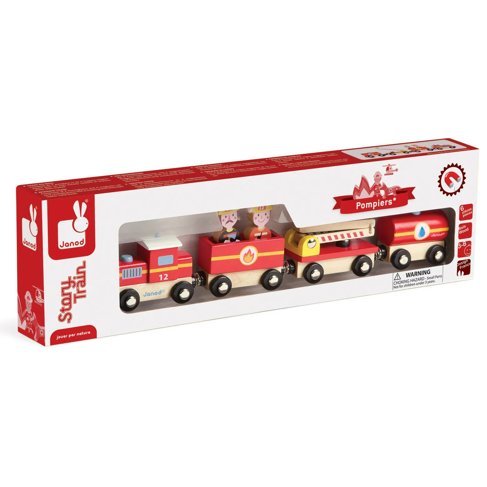 Janod Story Box Firefighter Train