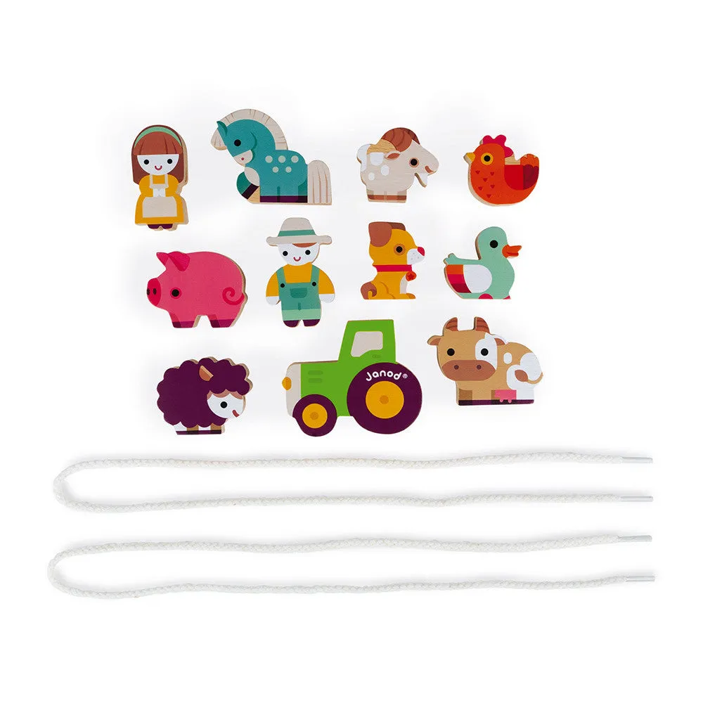 Janod Stringable Farm Themed Beads