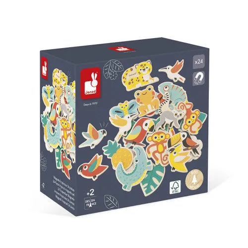 Janod Tropik - 24-Piece Tropical Magnets Set