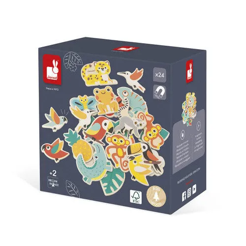 Janod Tropik - 24-Piece Tropical Magnets Set