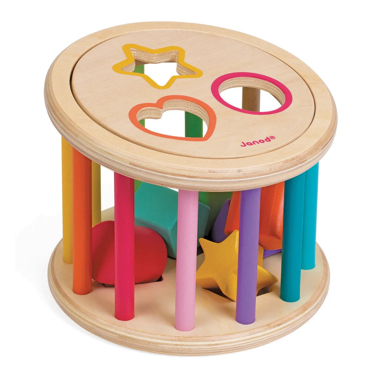 Janod Wood Shape Sorter Drum