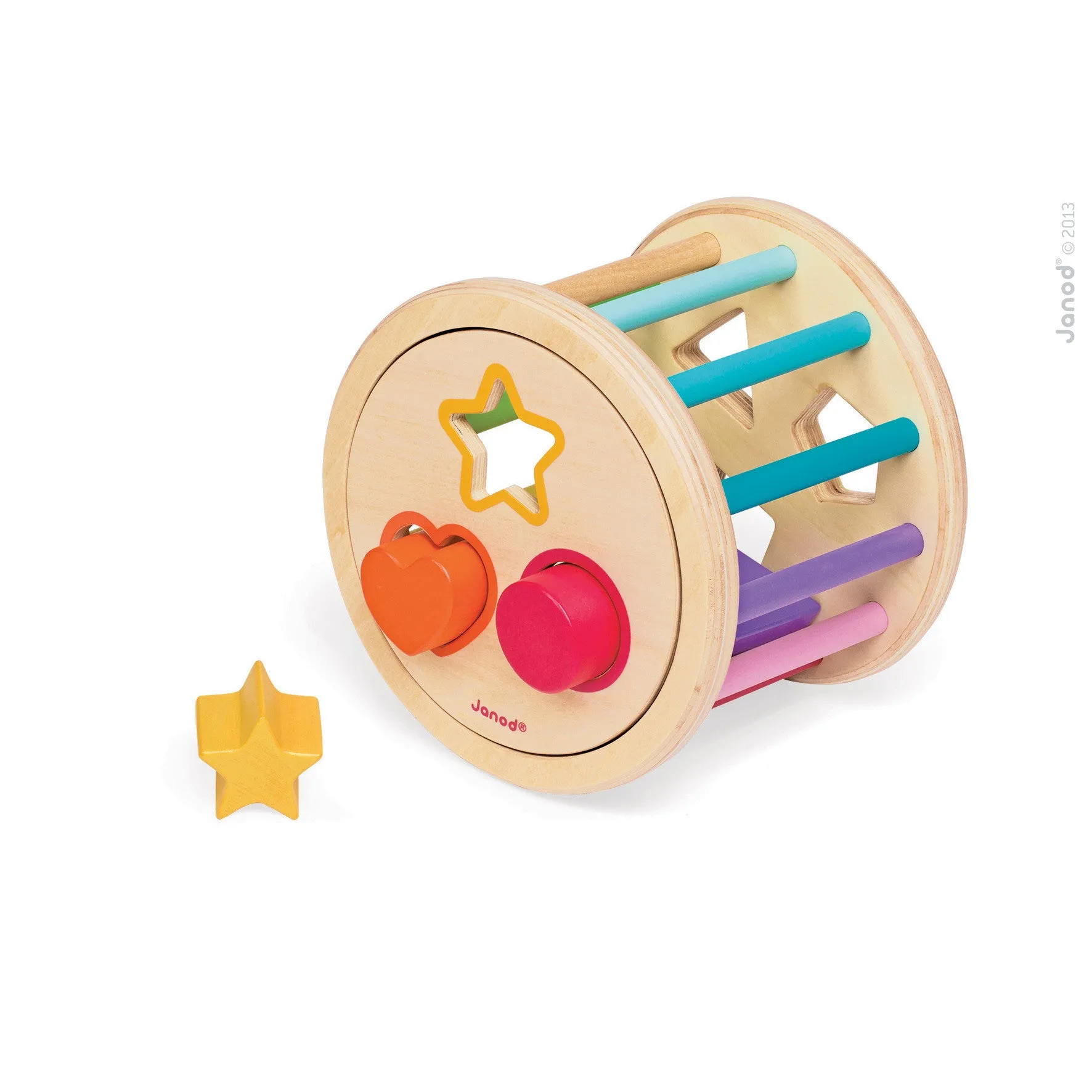 Janod Wood Shape Sorter Drum