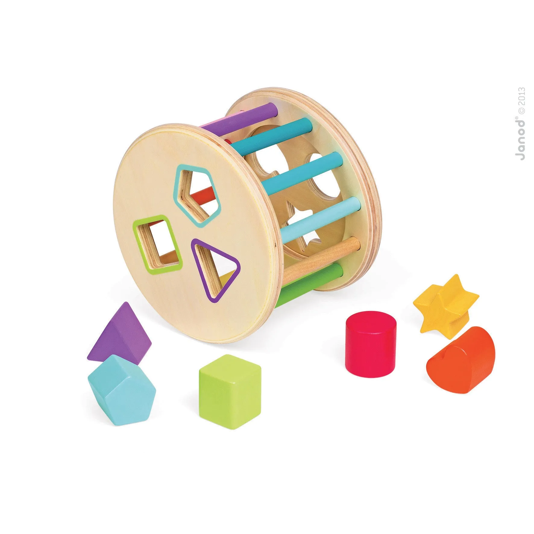 Janod Wood Shape Sorter Drum