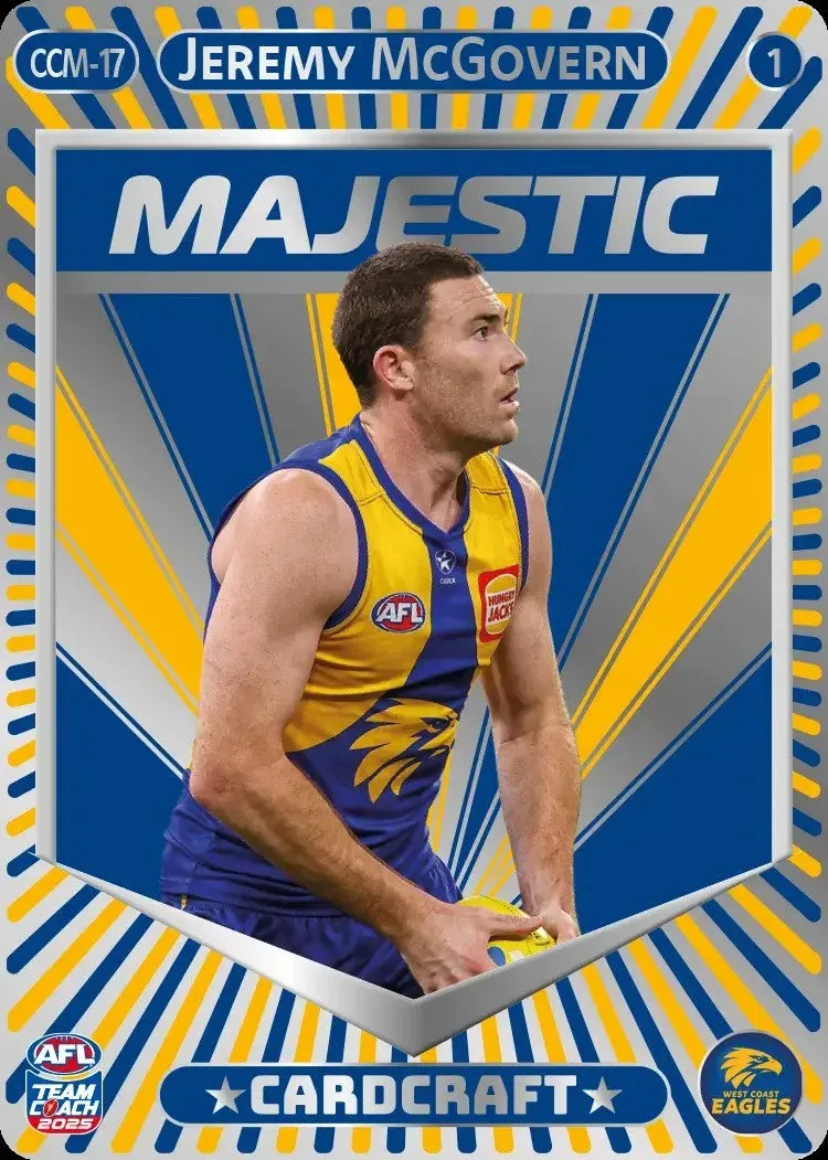 Jeremy McGovern, CCM-17-1, Majestic Card Craft, 2025 Teamcoach AFL