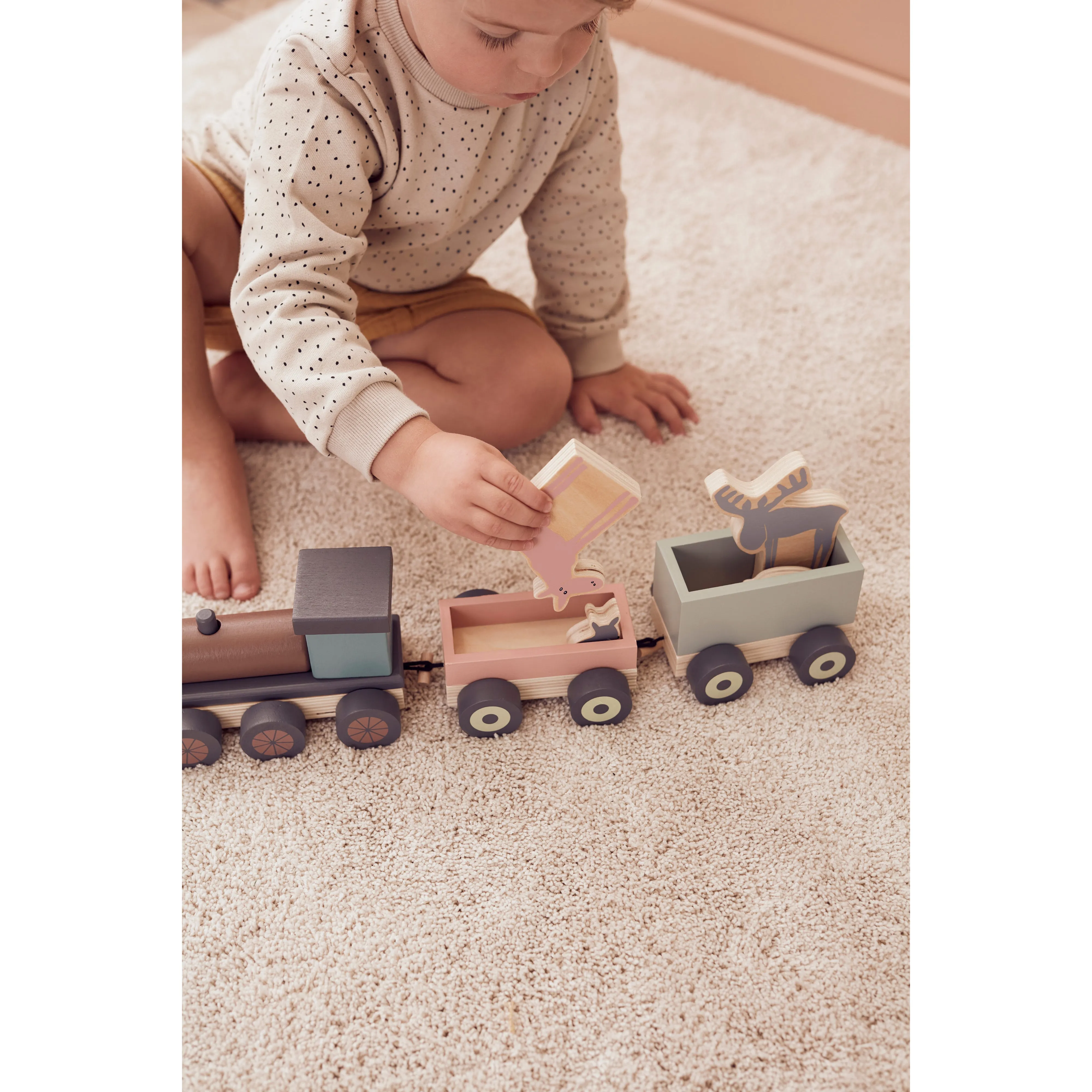 Kid's Concept Animal Wood Train Edvin