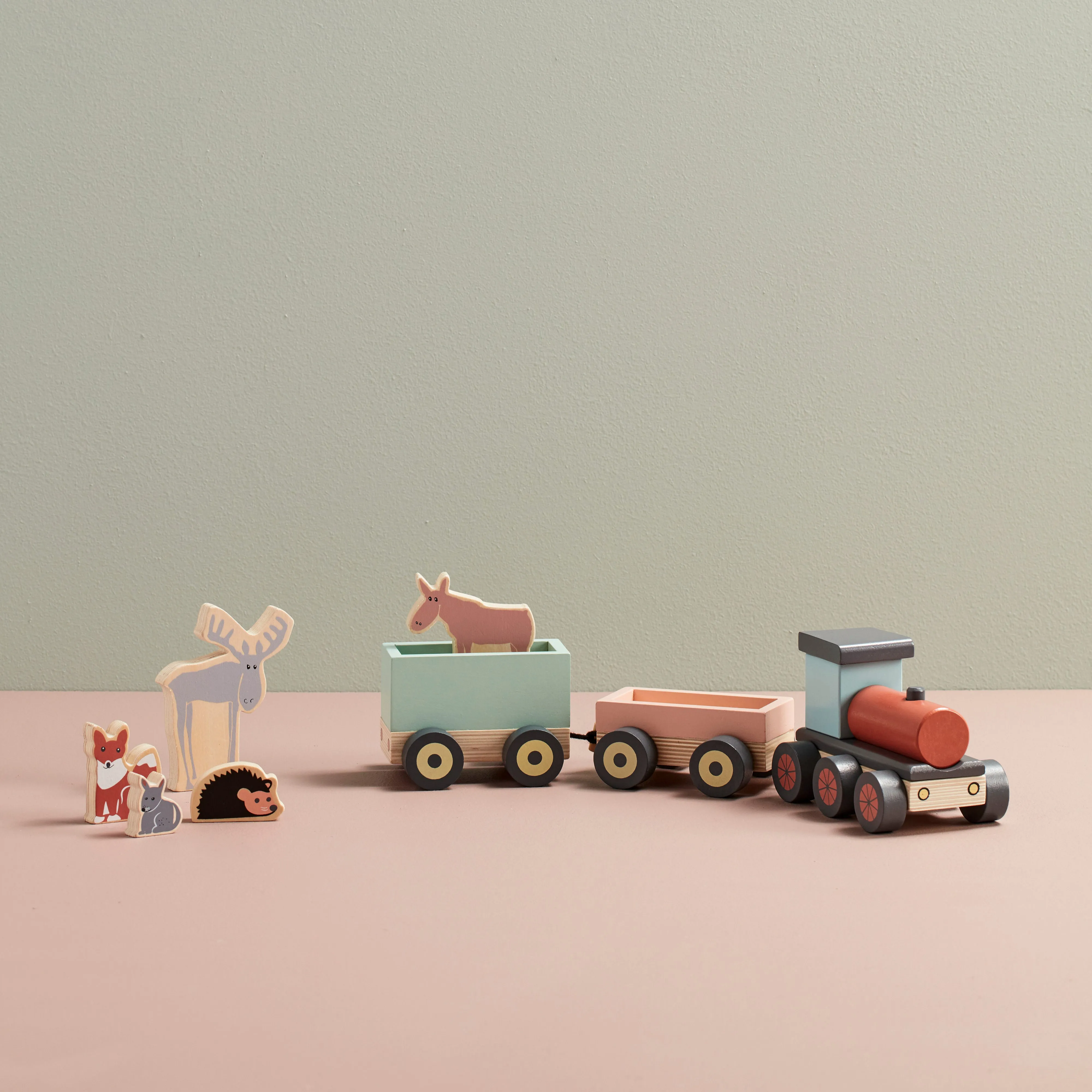 Kid's Concept Animal Wood Train Edvin
