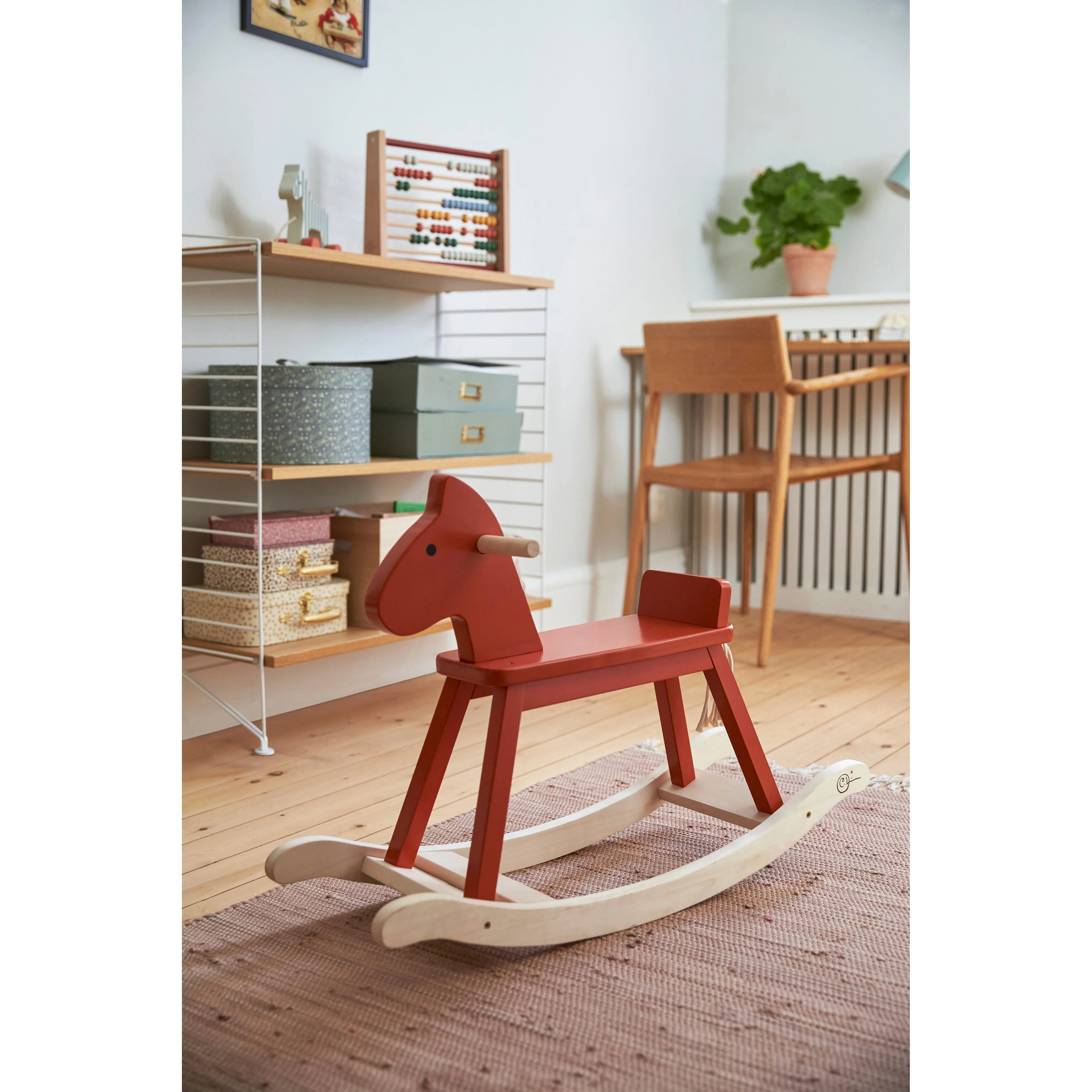 Kid's Concept Rocking Horse Orange Red Carl Larsson