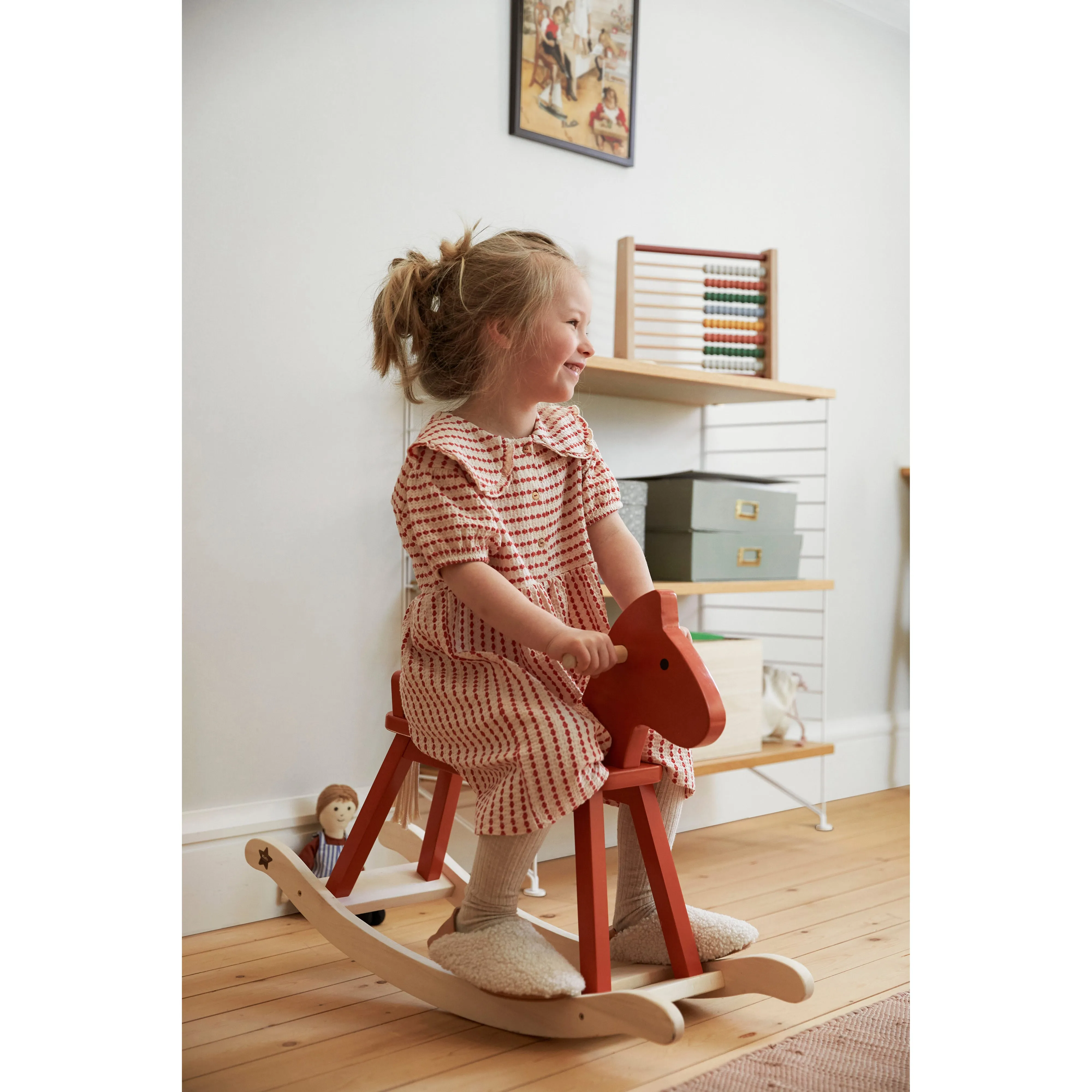 Kid's Concept Rocking Horse Orange Red Carl Larsson
