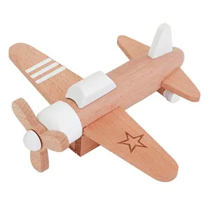 kiko  & gg* Hikoki Wooden Wind Up Propeller Plane White