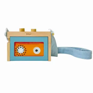 kiko  & gg* Kiko  Mini Tape Recorder Blue Wooden Toy