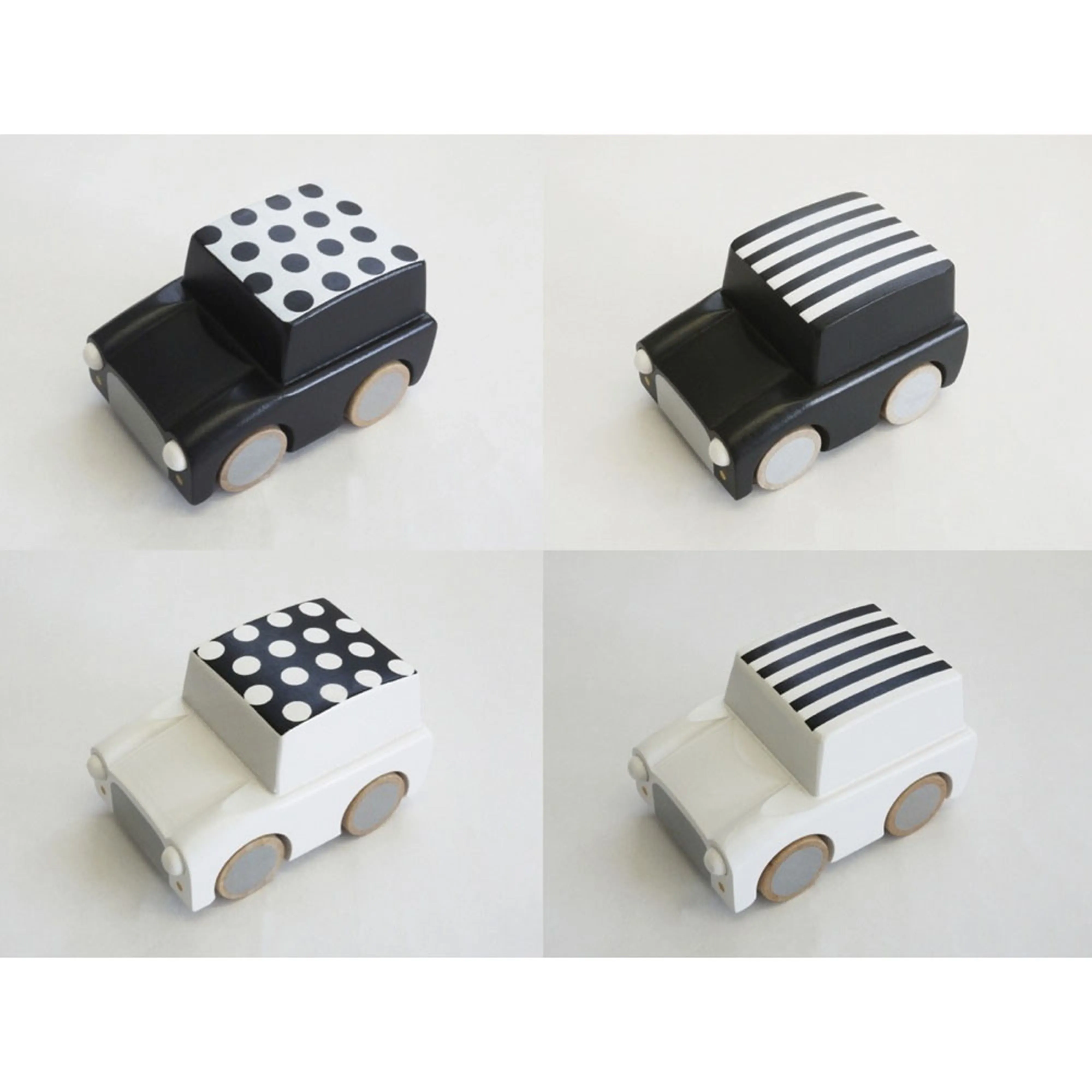 kiko  & gg* Kuruma Classic Wooden Wind Up Car Stripes/Black