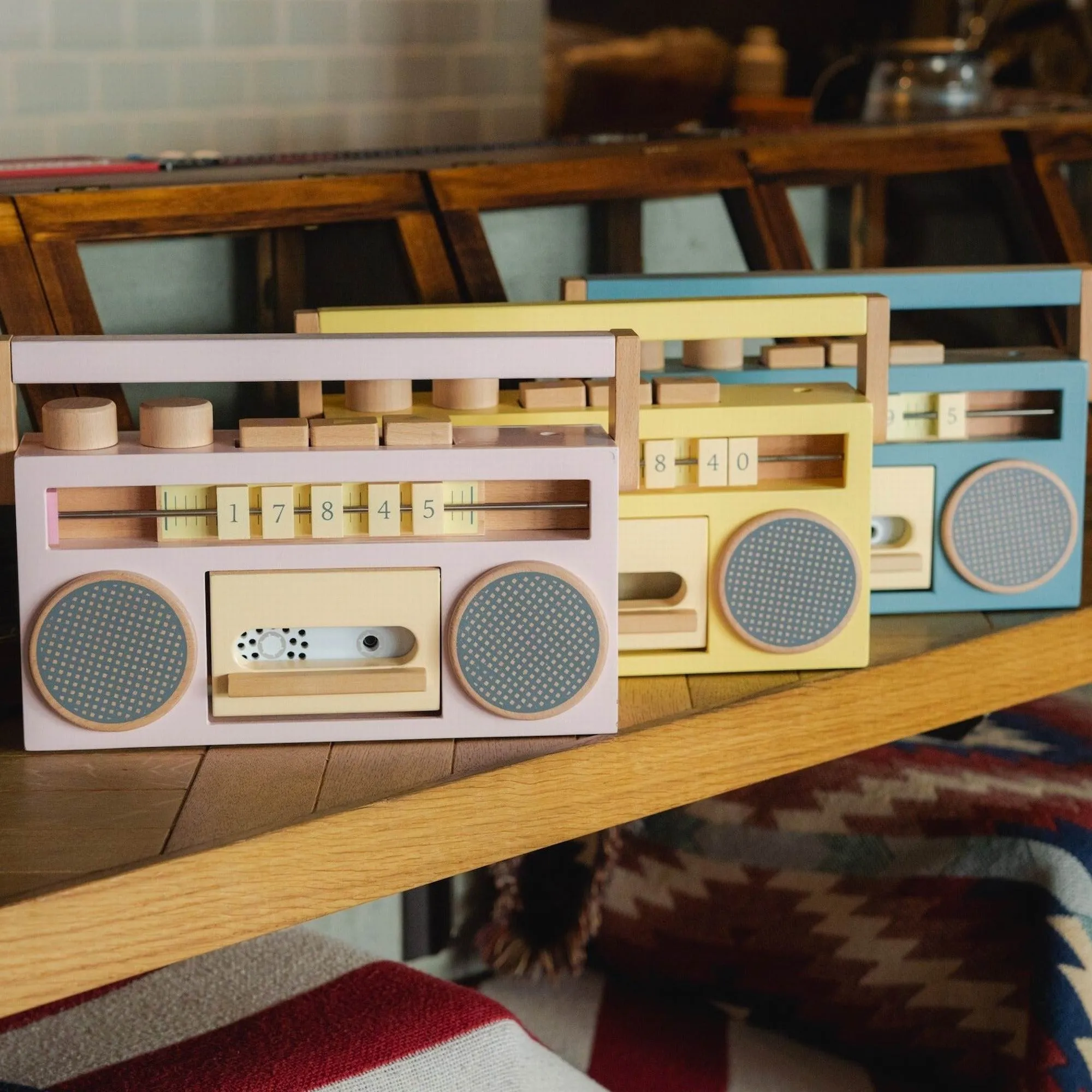 kiko  & gg* Tape Recorder – Wooden Toy Recorder- (Blue)