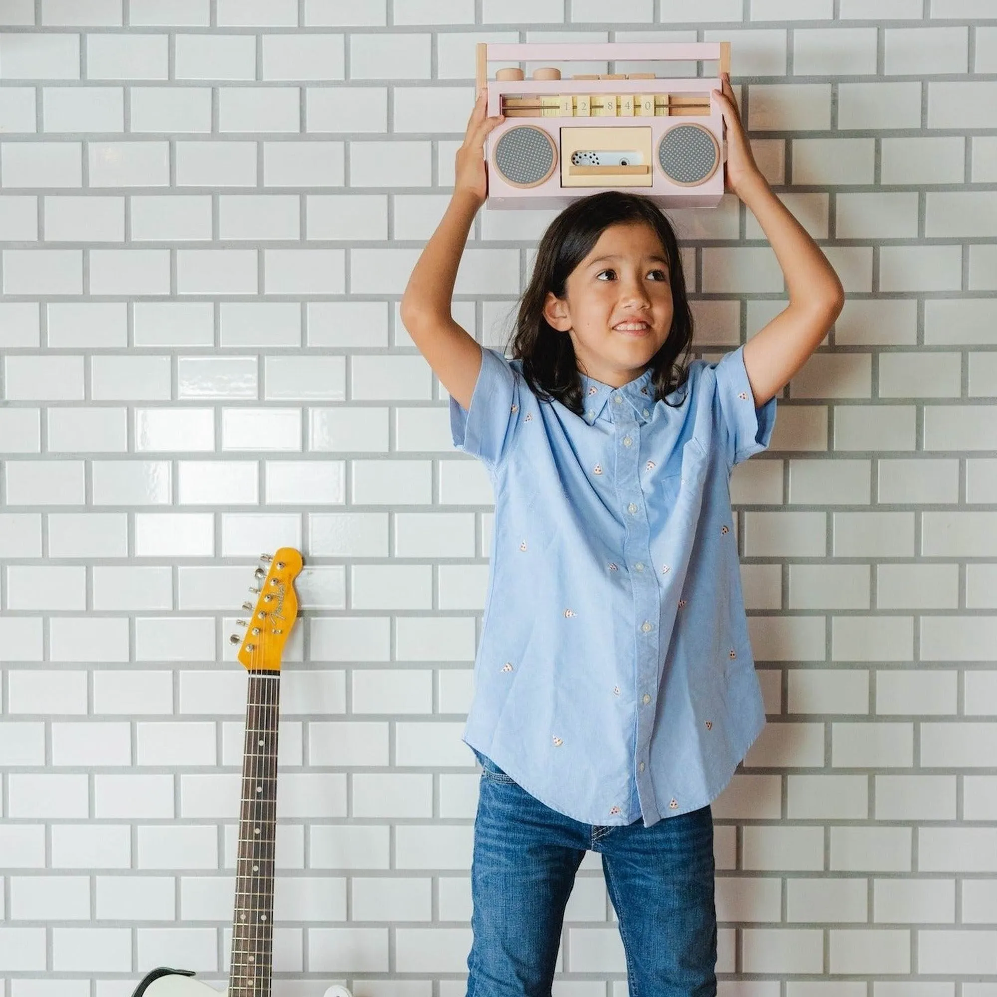 kiko  & gg* Tape Recorder – Wooden Toy Recorder- (Pink)
