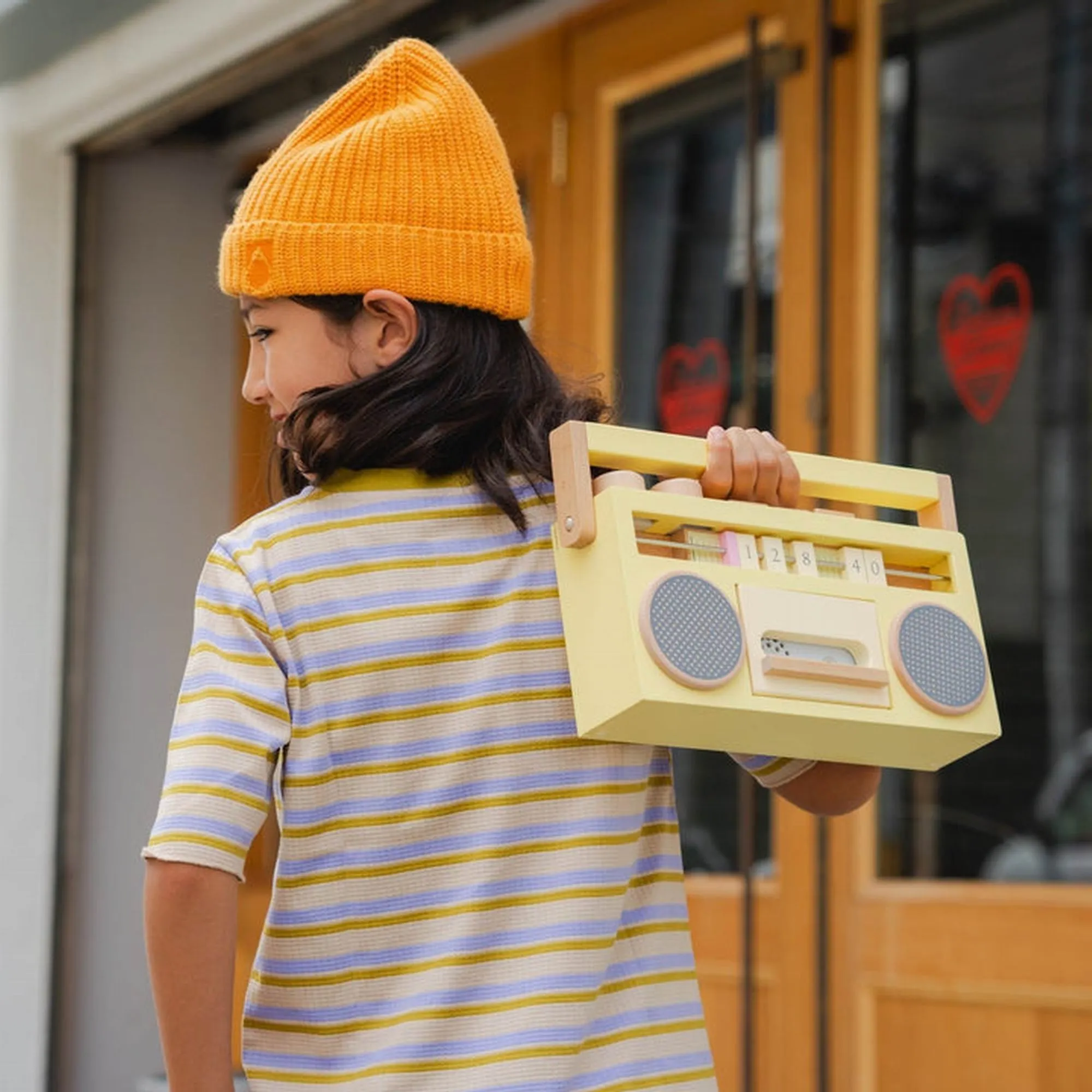 kiko  & gg* Tape Recorder – Wooden Toy Recorder- (Yellow)