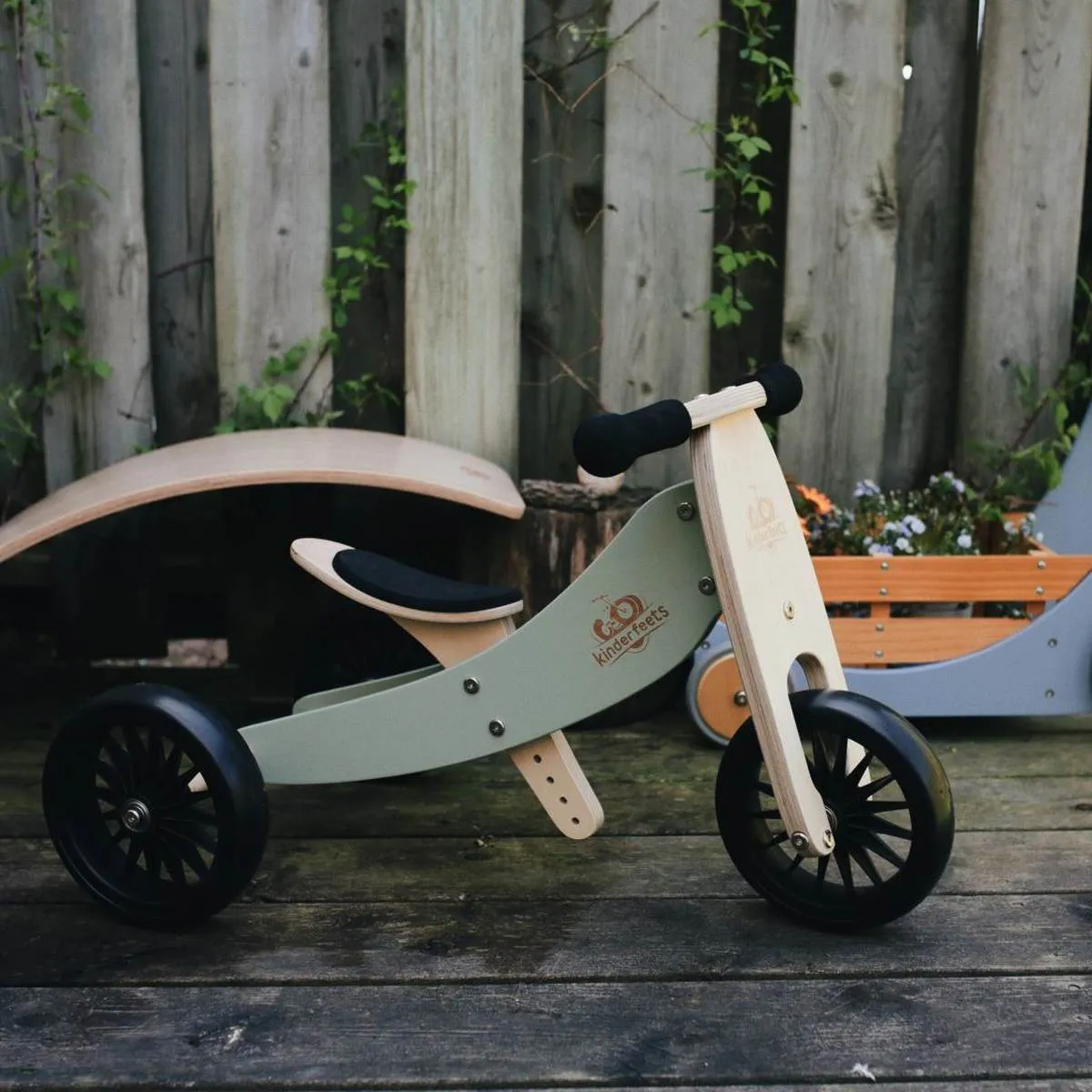 Kinderfeets Tiny Tot PLUS 2 in 1 Balance Bike - Silver Sage