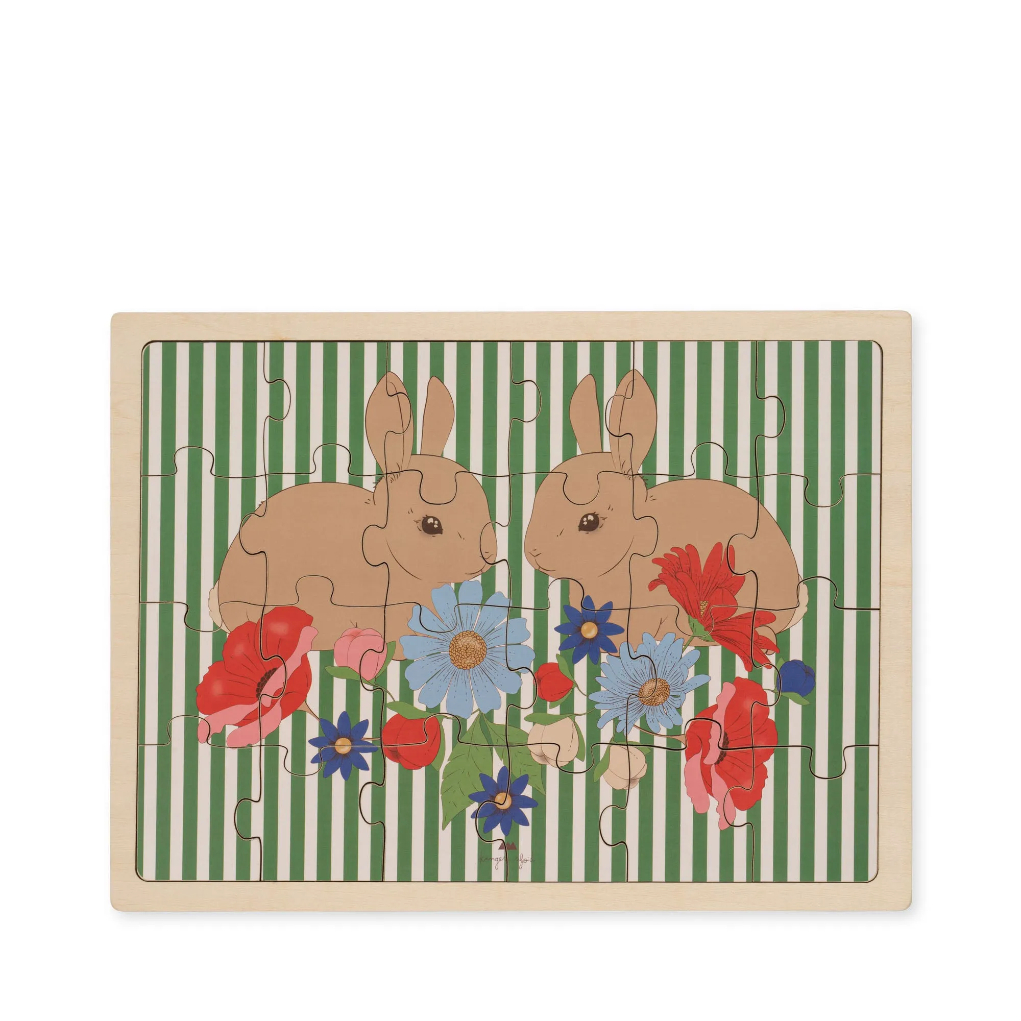 Konges Sløjd Wooden Bunny Puzzle 24 pcs FSC Bunny Tokki