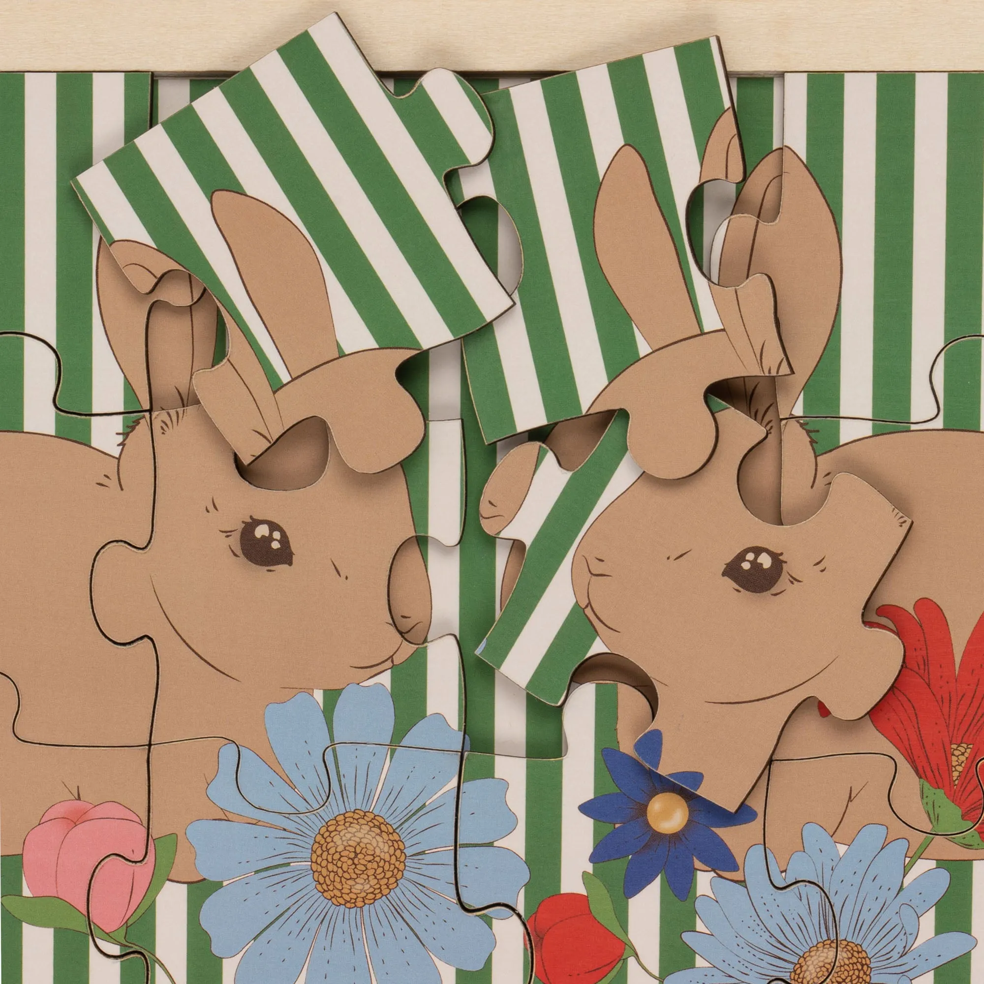 Konges Sløjd Wooden Bunny Puzzle 24 pcs FSC Bunny Tokki