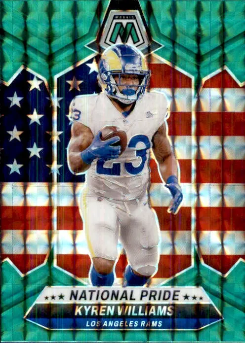 Kyren Williams, National Pride, Green Prizm, 2024 Panini Mosaic Football NFL