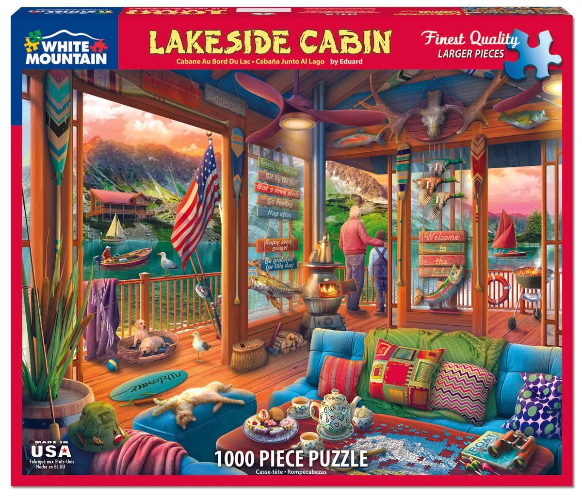 Lakeside Cabin (1670pz) - 1000 Piece Jigsaw Puzzle White Mountain
