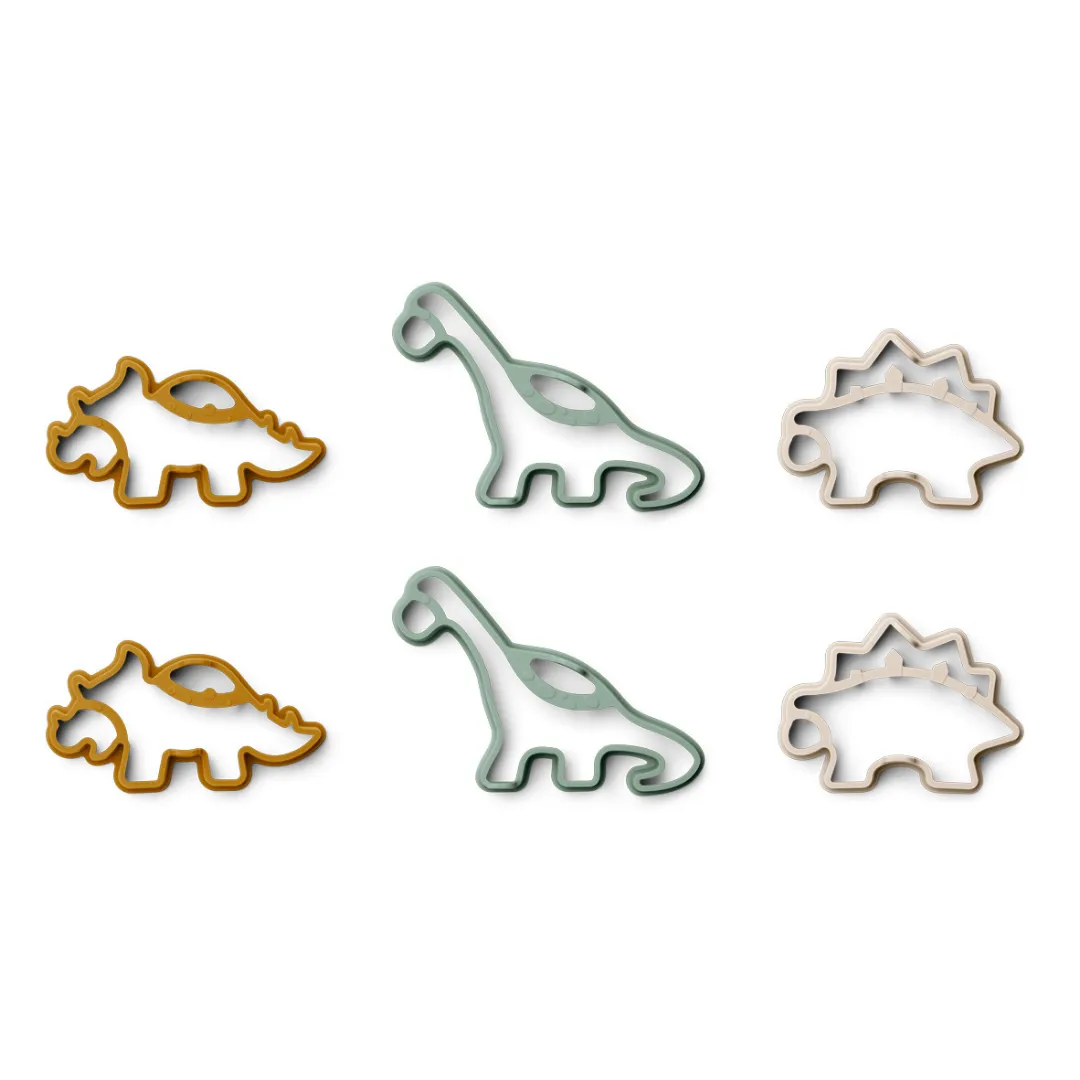Liewood Karina Pancake Shape Set | Dino Golden Caramel Mix