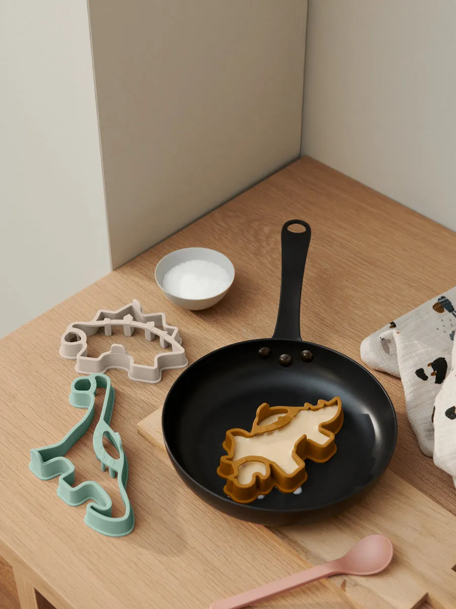 Liewood Karina Pancake Shape Set | Dino Golden Caramel Mix