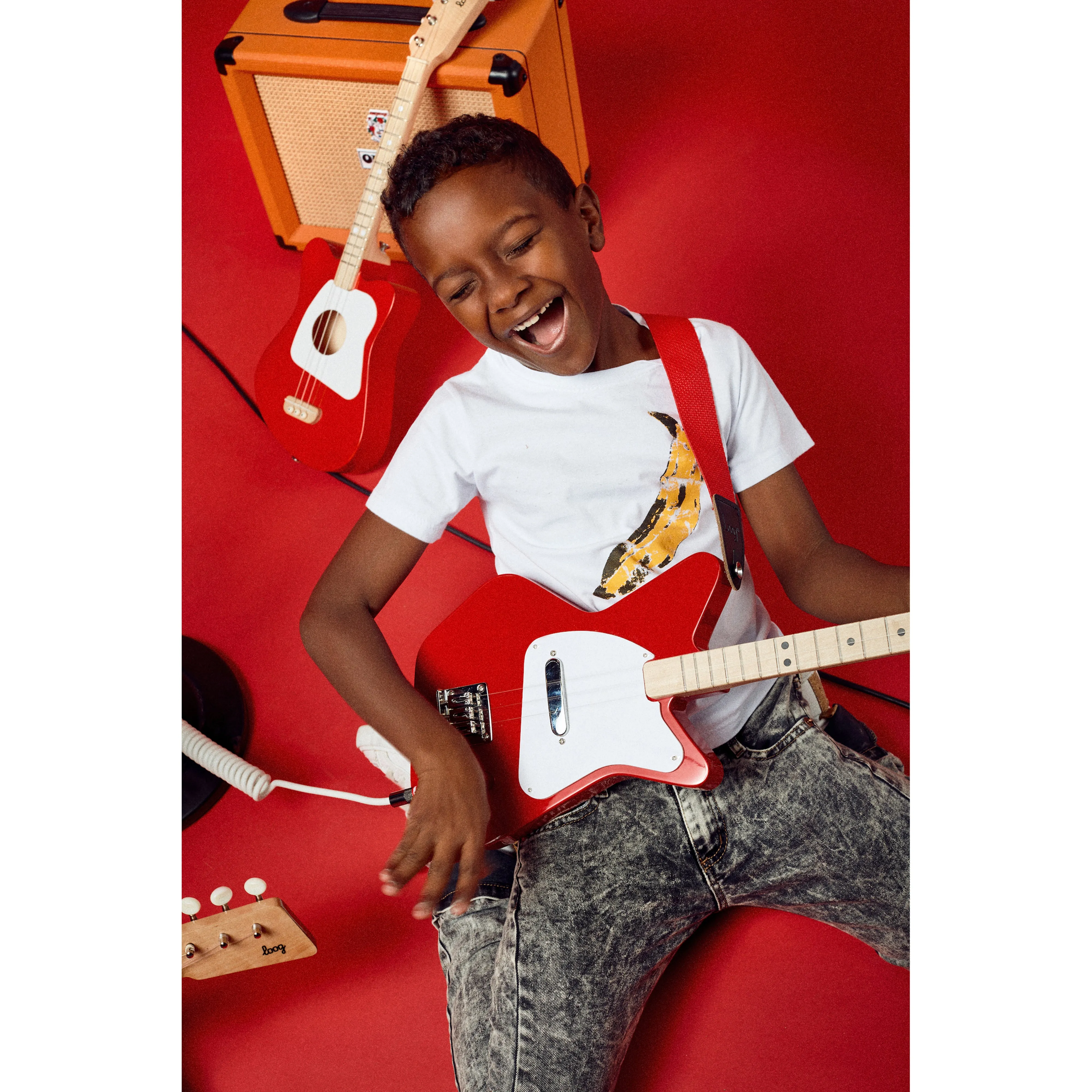 Loog Pro Acoustic Guitar - Red
