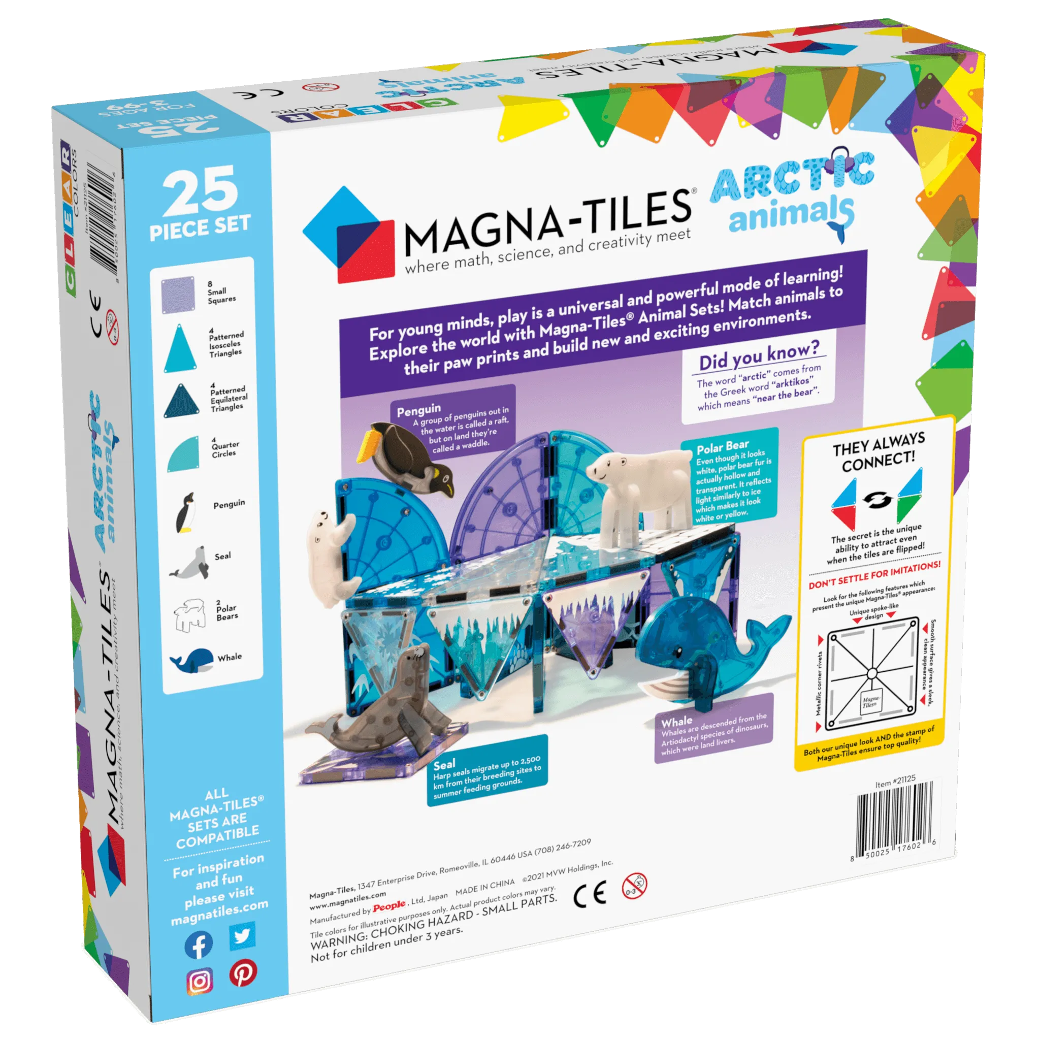 MAGNA-TILES Arctic Animals 25 Piece Set