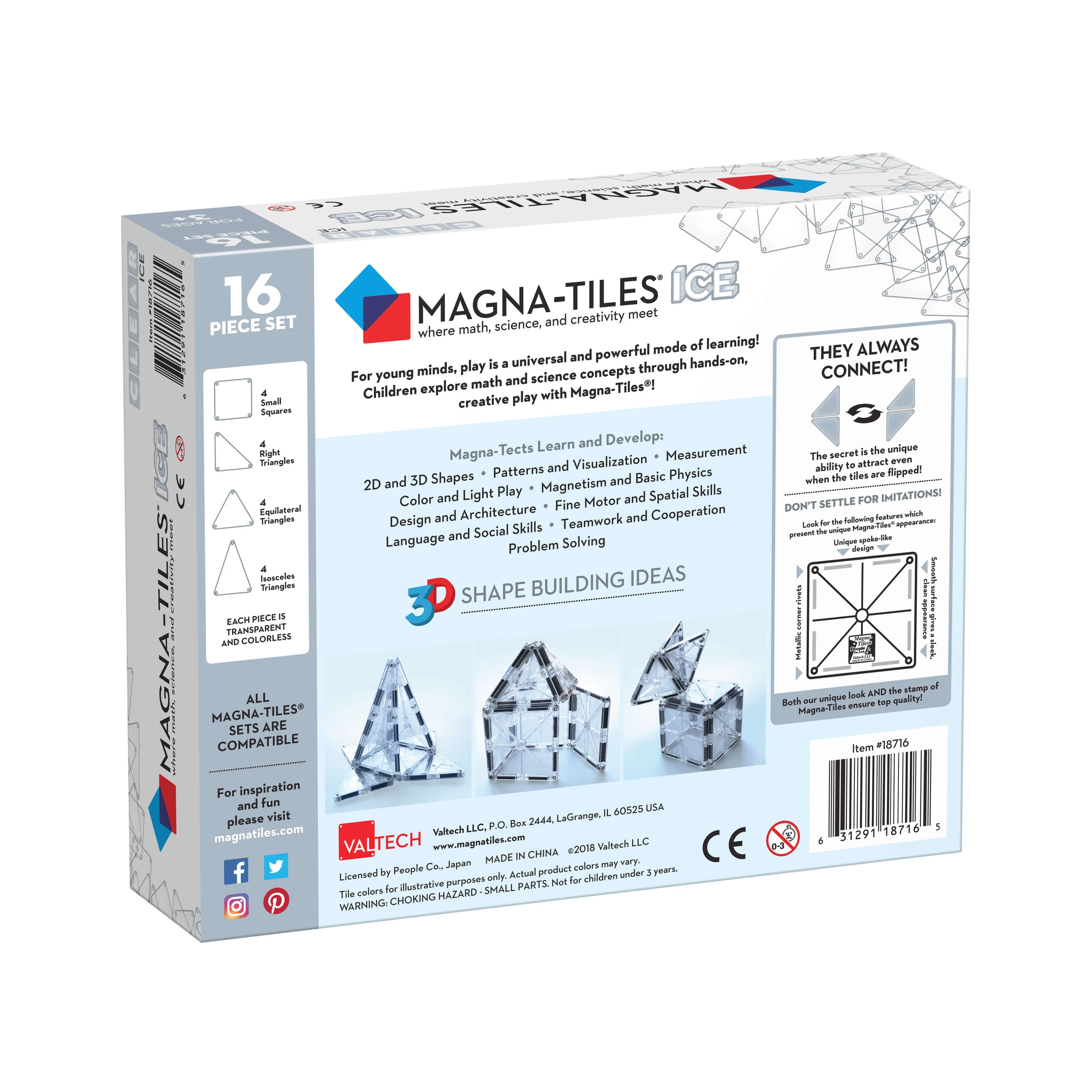 MAGNA-TILES Classic Ice 16-Piece Set