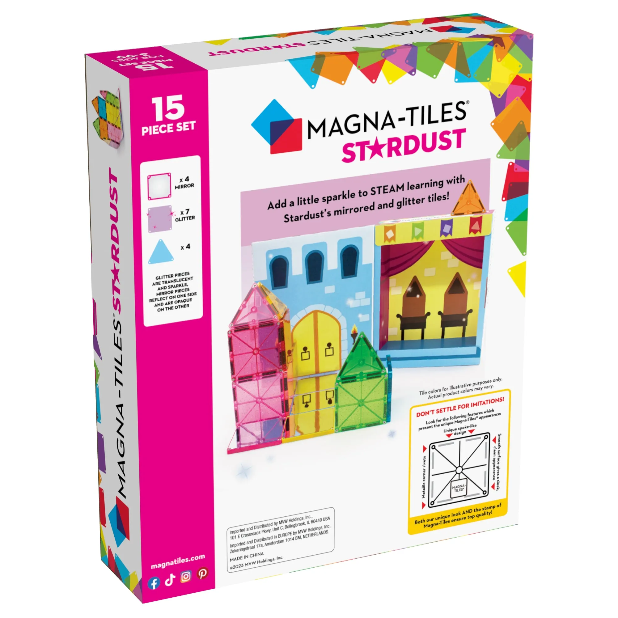 MAGNA-TILES Classic Stardust 15-Piece Set