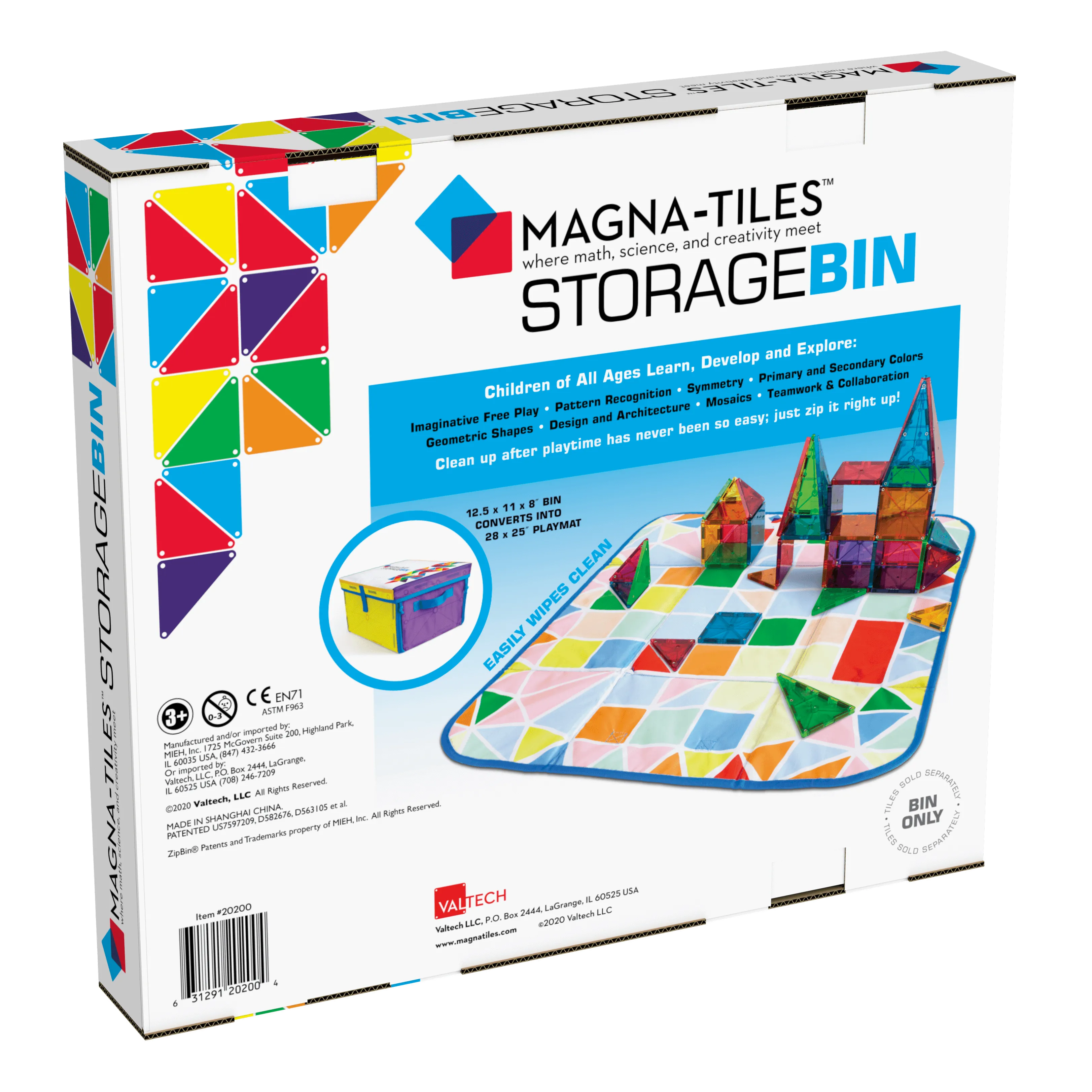 MAGNA-TILES Classic Storage Bin & Interactive Playmat