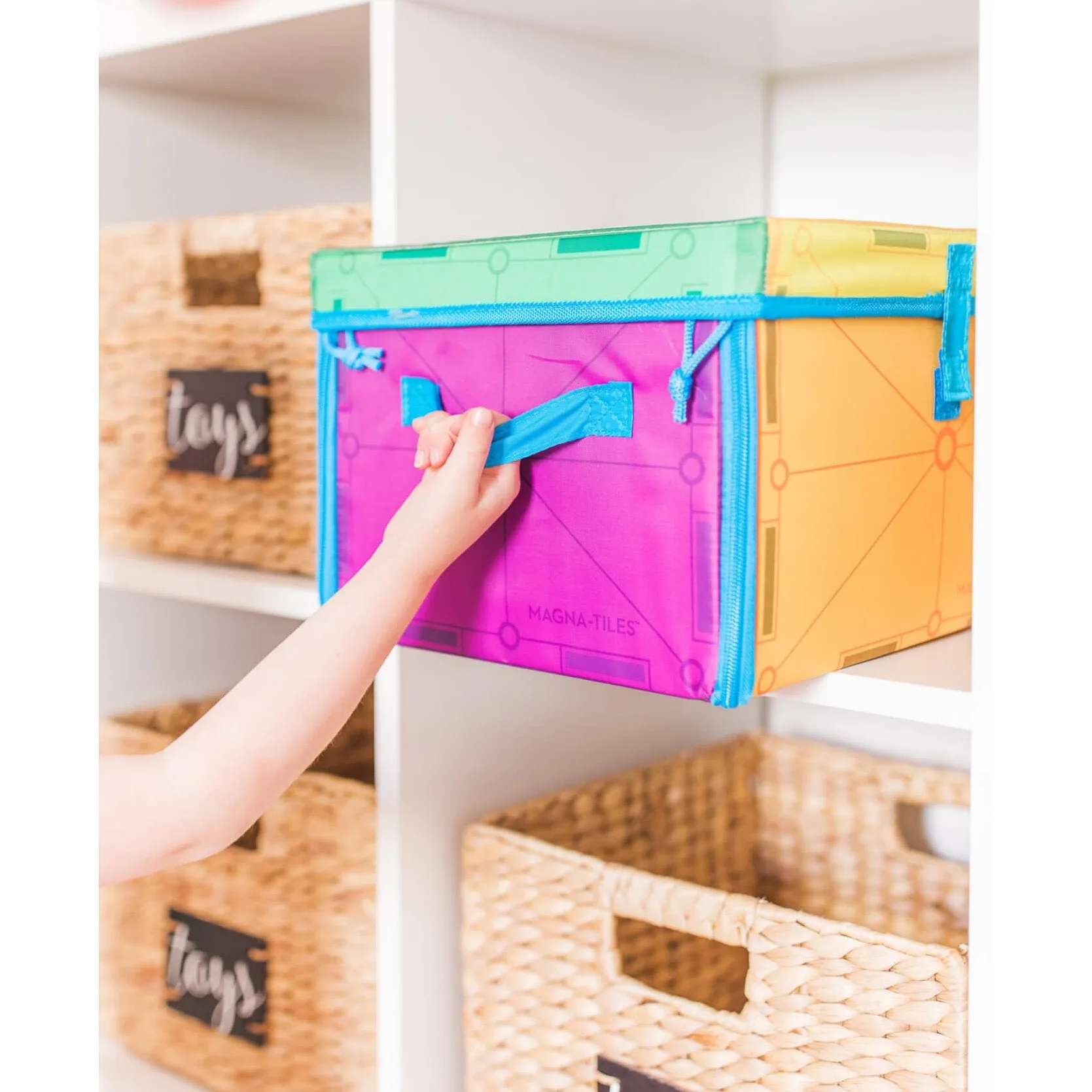 MAGNA-TILES Classic Storage Bin & Interactive Playmat