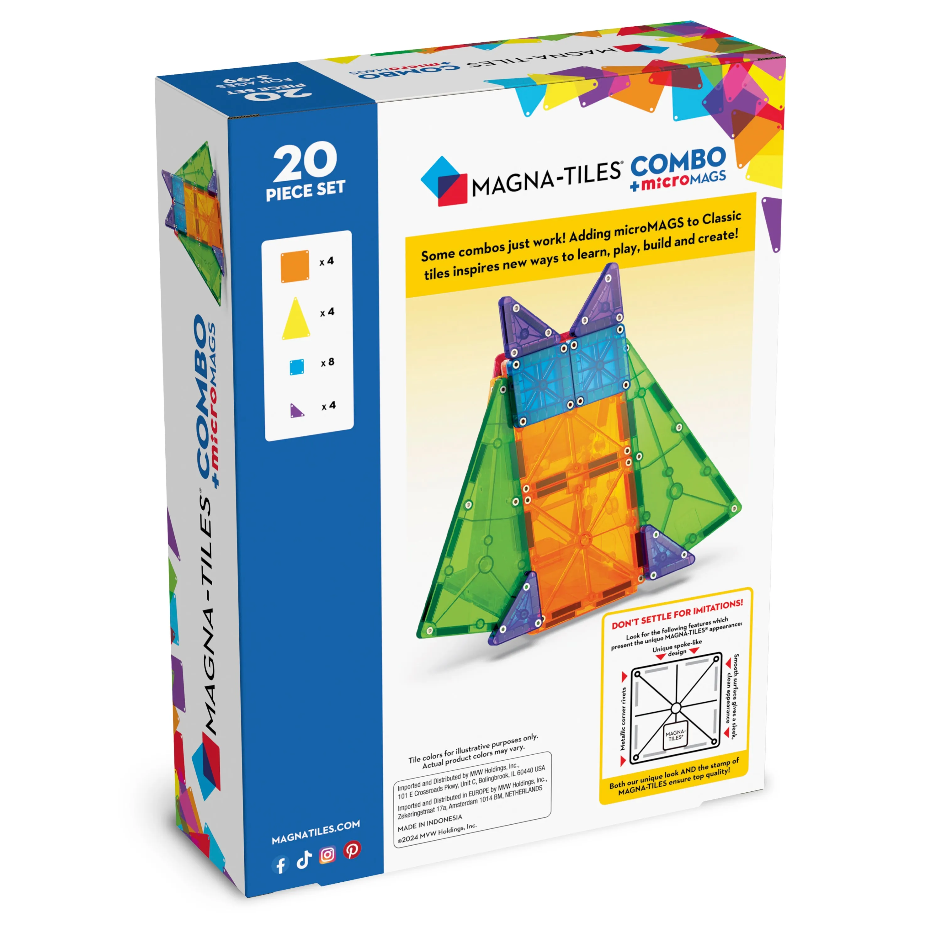MAGNA-TILES Combo   Micromags 20pc Set