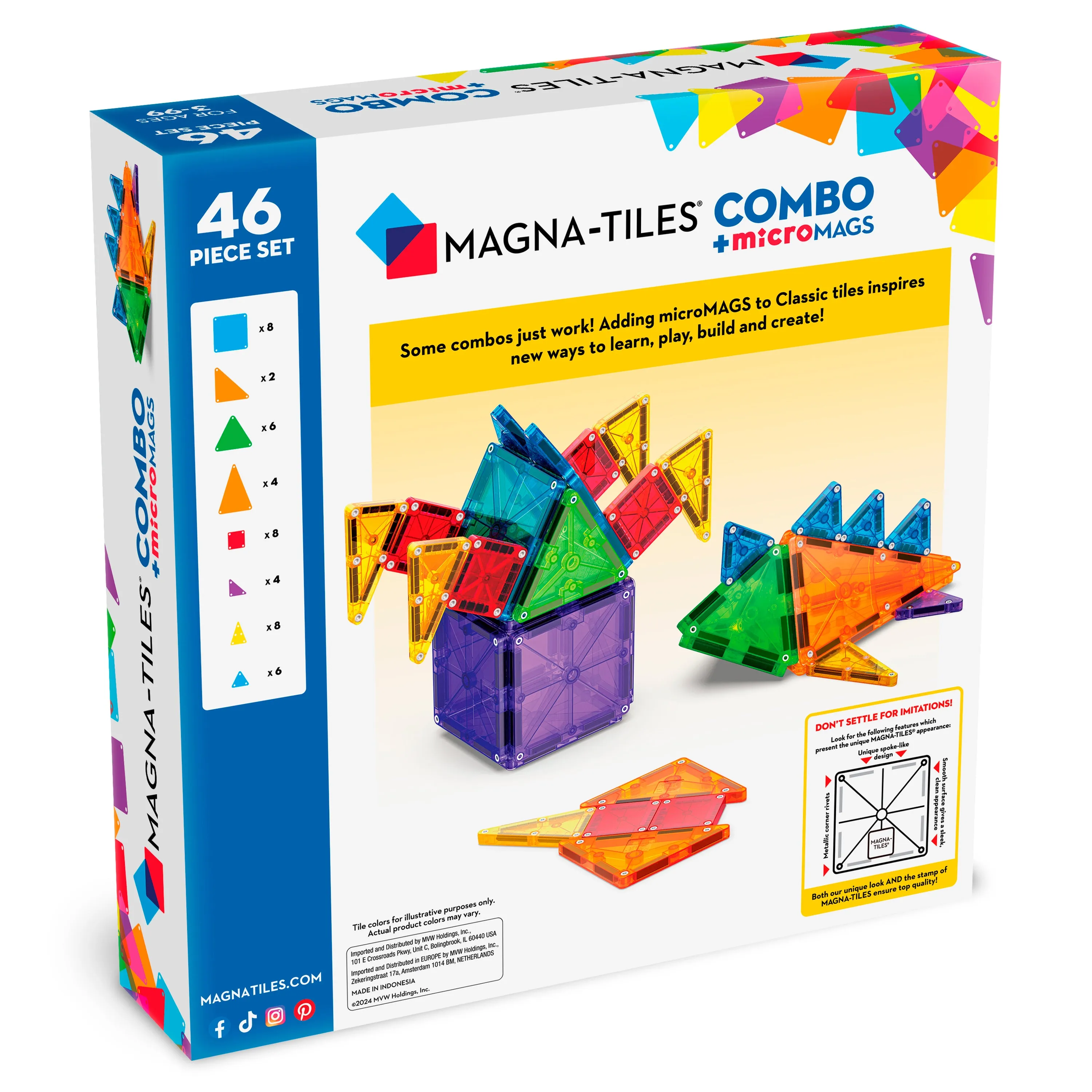 MAGNA-TILES Combo   Micromags 46pc Set