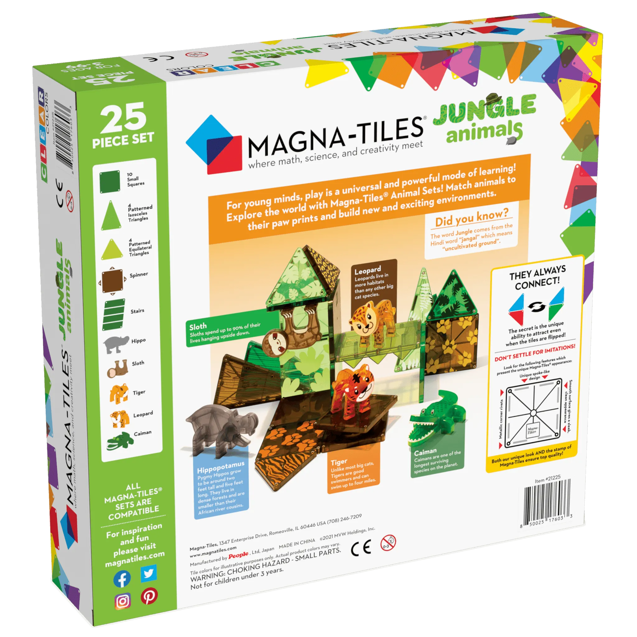 MAGNA-TILES Jungle Animals 25 Piece Set