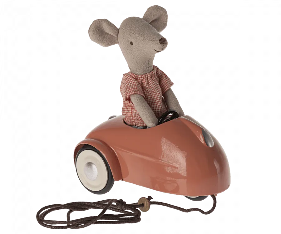 Maileg Car Mouse Coral: RETIRED LAST CHANCE