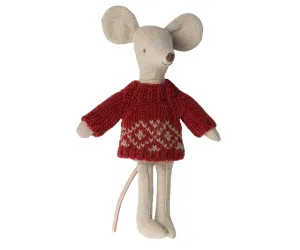 Maileg Knitted Red Sweater Jumper for Mum/Dad Mouse RETIRED LAST CHANCE