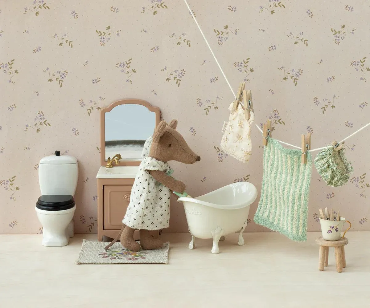 Maileg  Mouse Sink Dresser with Mirror Dark Powder: BACK IN STOCK