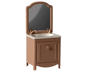 Maileg  Mouse Sink Dresser with Mirror Dark Powder: BACK IN STOCK