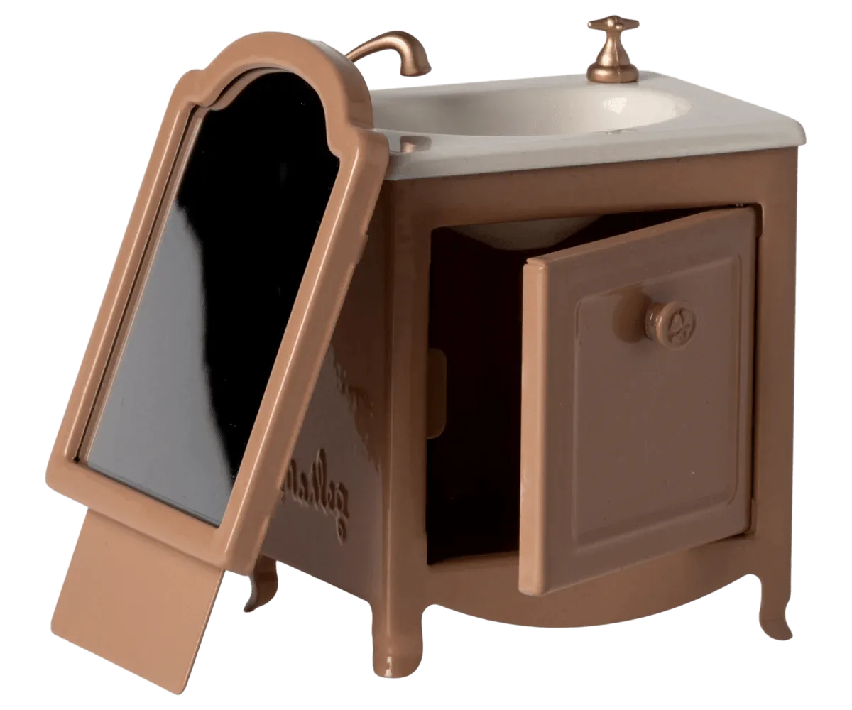 Maileg  Mouse Sink Dresser with Mirror Dark Powder: BACK IN STOCK