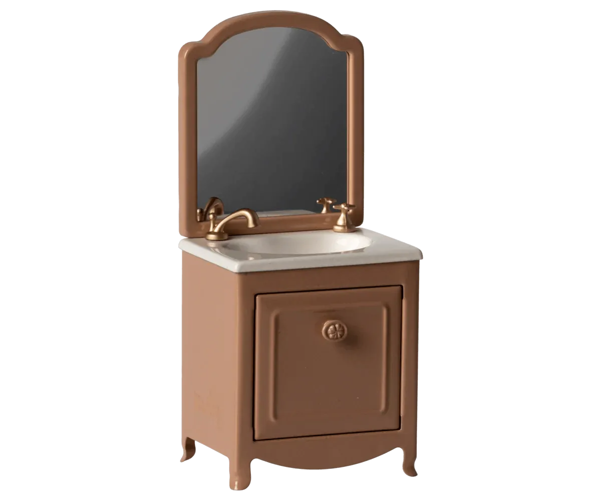 Maileg  Mouse Sink Dresser with Mirror Dark Powder: BACK IN STOCK