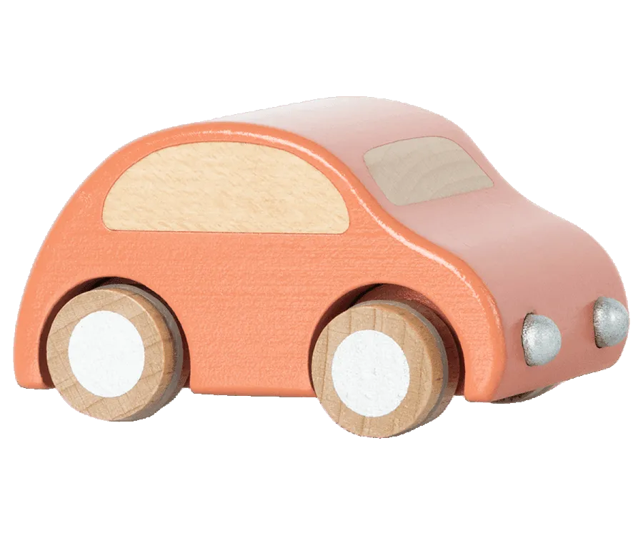 Maileg Wooden Pull Back Car Coral: LAST CHANCE