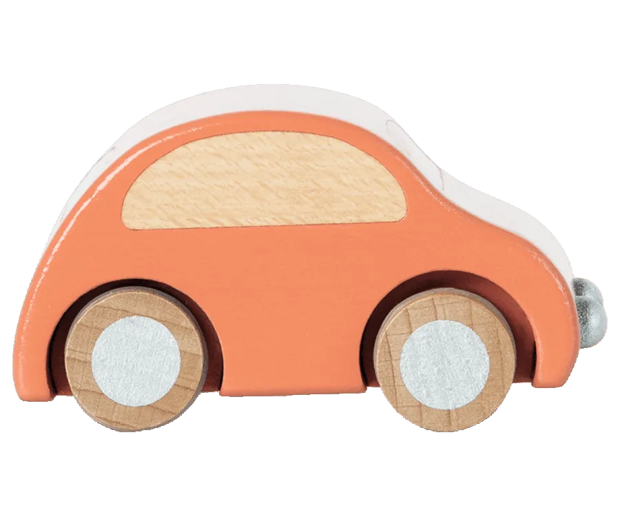 Maileg Wooden Pull Back Car Coral: LAST CHANCE