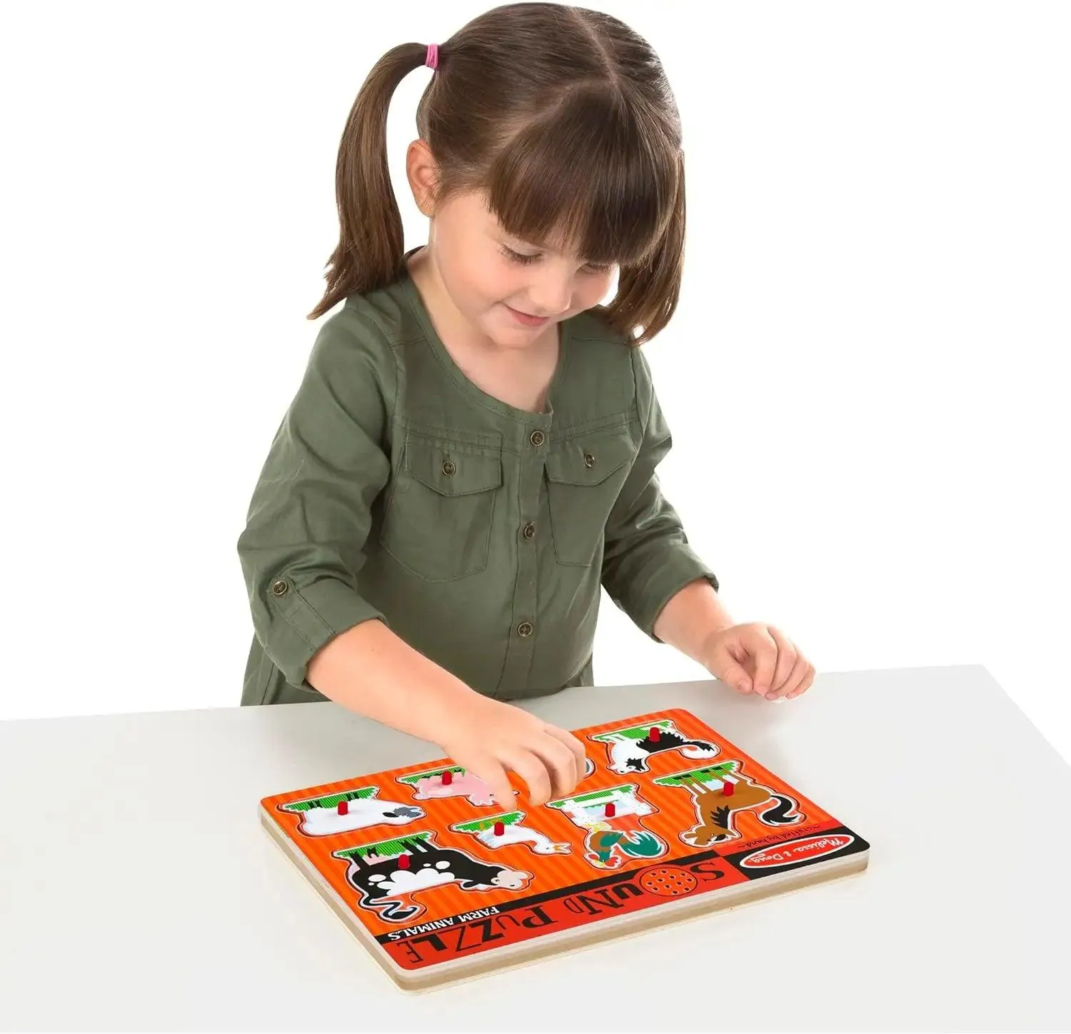 Melissa & Doug 10726 Wooden Farm Animals Sound Puzzle