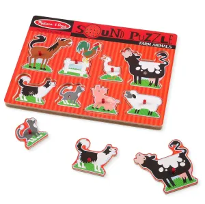 Melissa & Doug 10726 Wooden Farm Animals Sound Puzzle