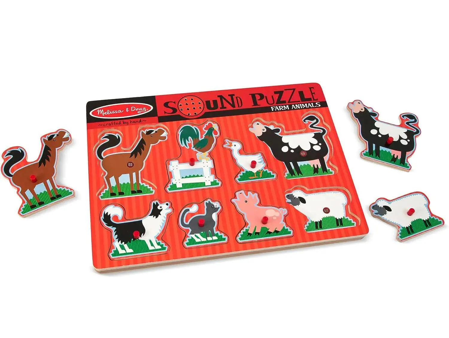 Melissa & Doug 10726 Wooden Farm Animals Sound Puzzle
